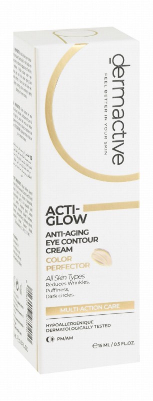 Dermactive Acti-Glow Color Perfector Hypoallergenic Anti-Aging Eye Contour Cream for All Skin Types