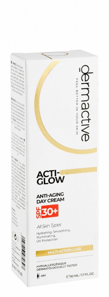 Dermactive Acti-Glow Hypoallergenic Anti-Aging Facial Day Cream for All Skin Types SPF30+ - White