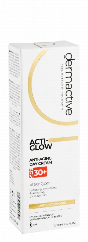 Dermactive Acti-Glow Hypoallergenic Anti-Aging Facial Day Cream for All Skin Types SPF30+ - White