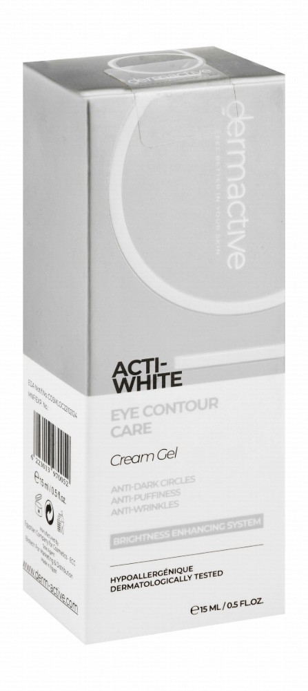 Dermactive Acti-White Hypoallergenic Brightening, Anti-Puffiness & Anti-Wrinkle Eye Contour Gel Cream for Sensitive Skin - fragrance free