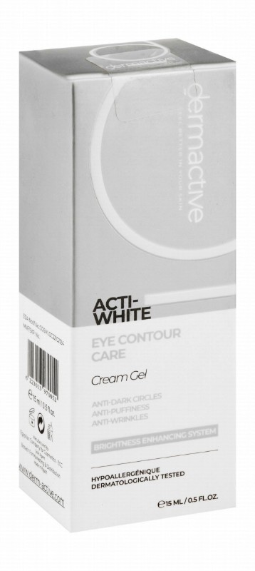 Dermactive Acti-White Hypoallergenic Brightening, Anti-Puffiness & Anti-Wrinkle Eye Contour Gel Cream for Sensitive Skin - fragrance free