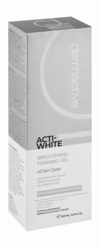 Dermactive Acti-White Hypoallergenic Brightening, Lightening & Illuminating Face & Body Foaming Gel Cleanser for All Skin Types - soap free