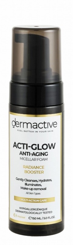 Dermactive Hypoallergenic Multi-Action Care Acti-Glow Radiance, Hydrating & Anti-Aging Micellar Foaming Facial Cleanser for All Skin Types
