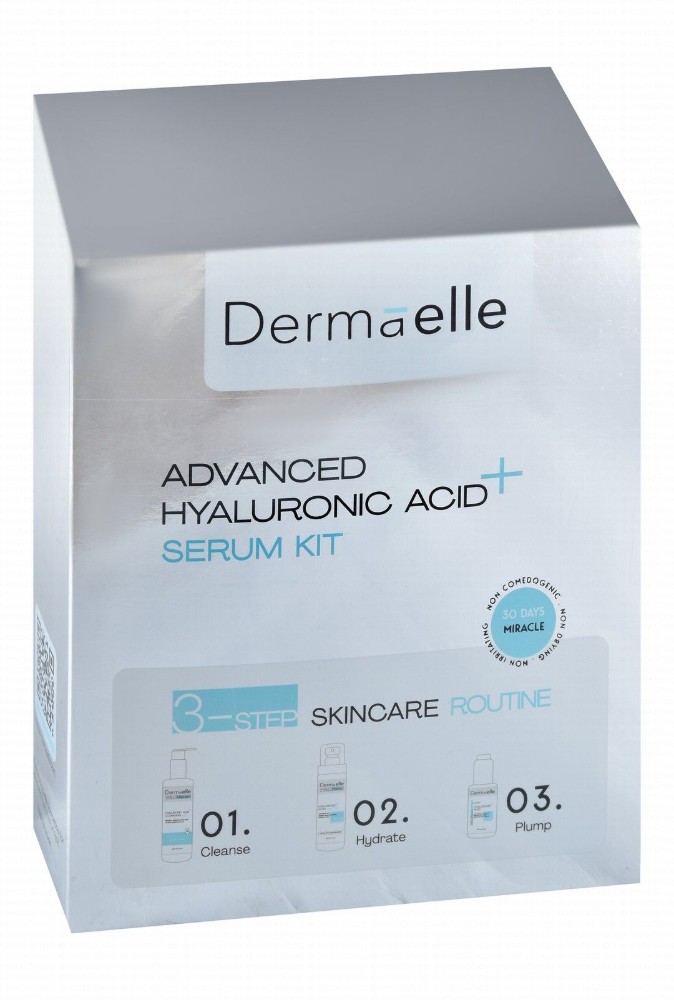 Dermaelle Advanced Hyaluronic Acid Plus Facial Care Kit - non comedogenic