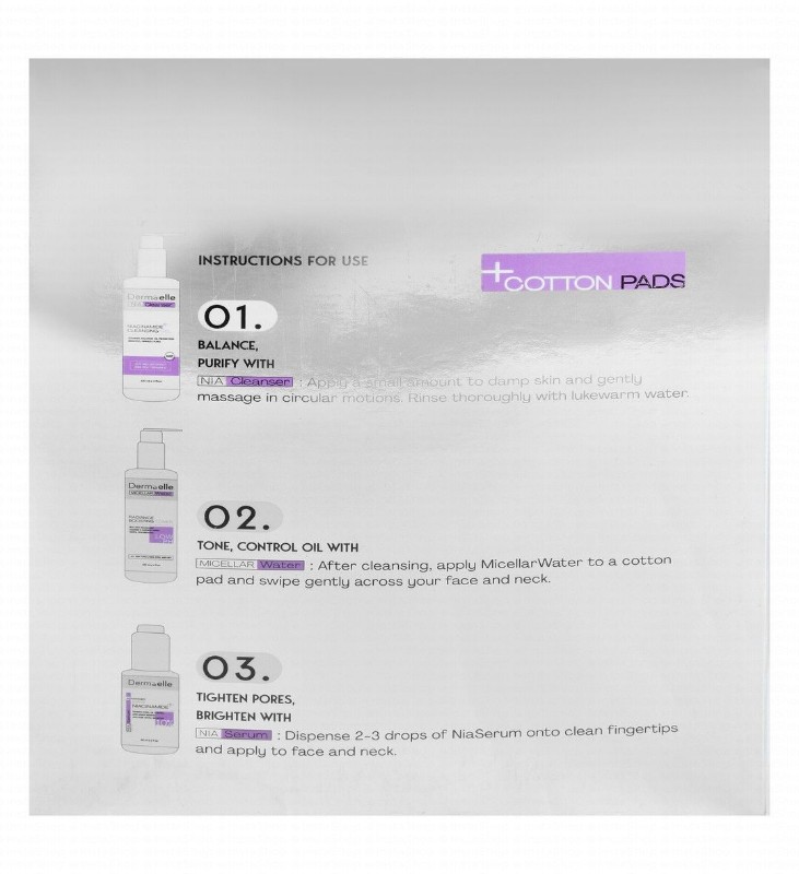 Dermaelle Advanced Niacinamide Plus Facial Care Kit - non comedogenic