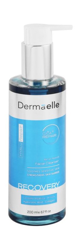 Dermaelle Hyalu Repair Soothing & Skin Barrier Strengthing Facial Cleansing Gel with Centella Asiatica, Hyaluronic & Collagen For Sensitive skin - soap free