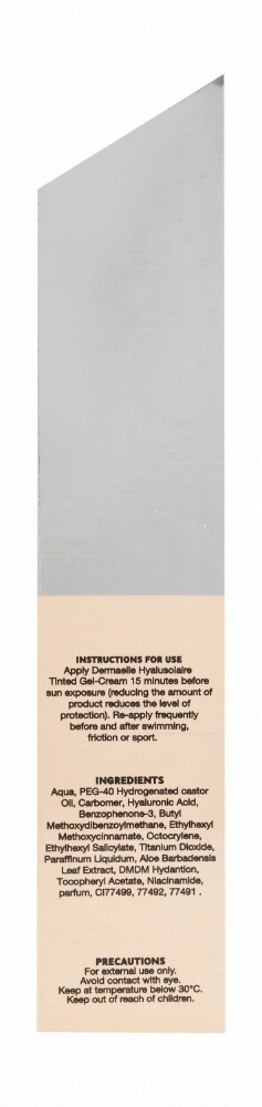 Dermaelle Hyalu Solaire Dry Touch Anti-Brilliance Tinted Face Sunscreen Gel Cream with Hyaluronic Acid & Niacinamide for Sensitive & Sun-Intolerant Skin SPF50+ Dark