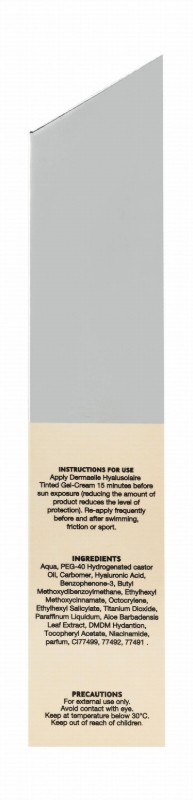 Dermaelle Hyalu Solaire Dry Touch Anti-Brilliance Tinted Face Sunscreen Gel Cream with Hyaluronic Acid & Niacinamide for Sensitive & Sun-Intolerant Skin SPF50+ Light