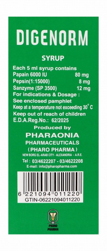 Digenorm with Papain, Pepsin & Sanzyme Syrup