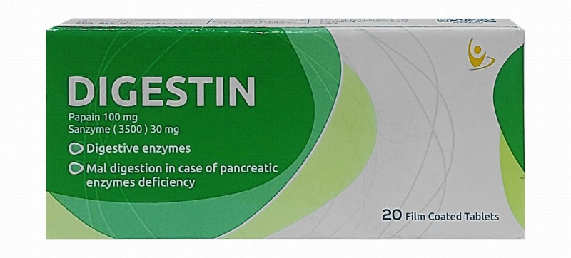Digestin 100mg Papain & 30mg Sanzyme Digestive Support Medication