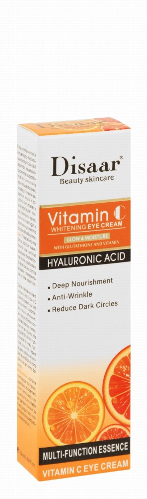 Disaar Organic Whitening, Nourishing & Anti-Wrinkle Eye Cream with Hyaluronic Acid, Vitamin C & Berry Glutathione