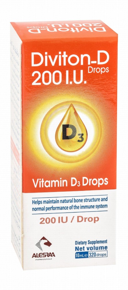 Diviton-D 200 IU Vitamin D3 Bone & Immune System Support Supplement Drops