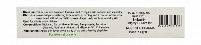 Divozine Cream for Relieving Inflammation, Itching & Irritated Skin