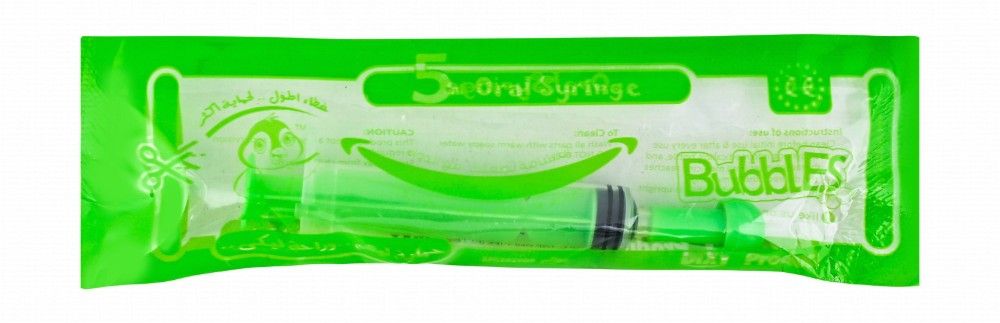 Dixy Bubbles Green 5ml Oral Syringe