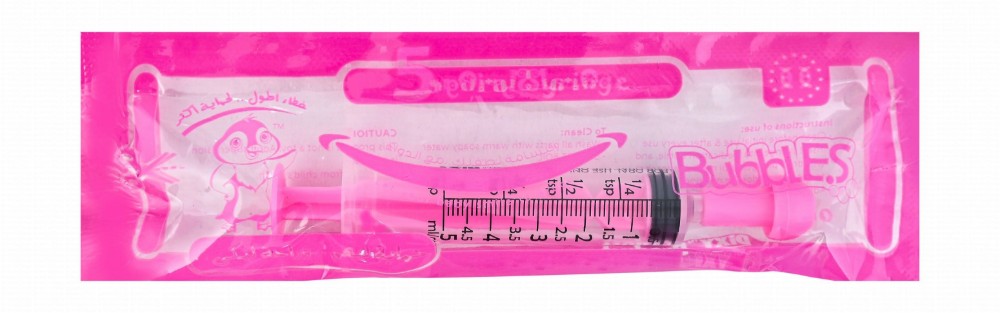 Dixy Bubbles Pink 5ml Oral Syringe