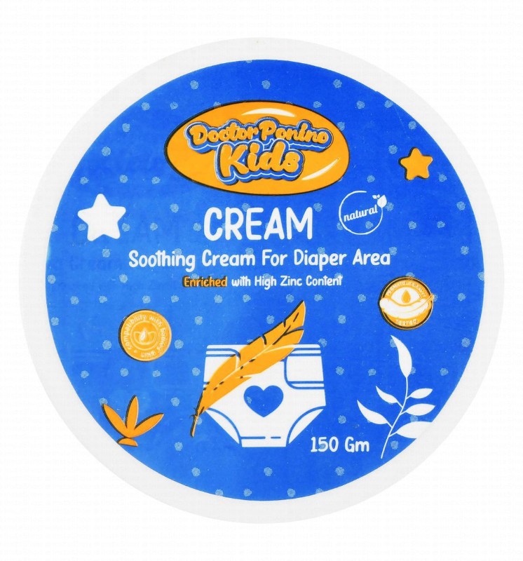 Doctor Ponino Kids Diaper Area Soothing Cream with Zinc - parabens free, SLS free, sulfate free