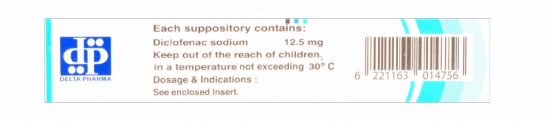 Dolphin 12.5mg Diclofenac Sodium Anti-Inflammatory, Analgesic & Antipyretic Suppositories for Infants