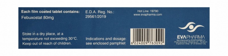 Donifoxate 80mg Febuxostat for Treating Hyperuricemia