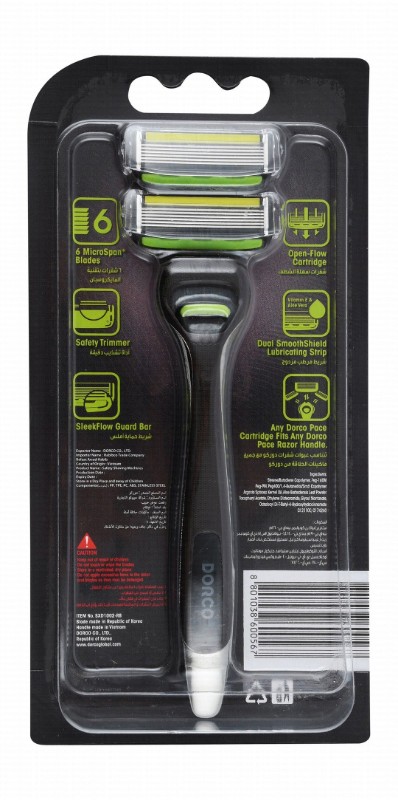 Dorco Race 6 Pro Blade Razor with Aloe Vera & Vitamin E