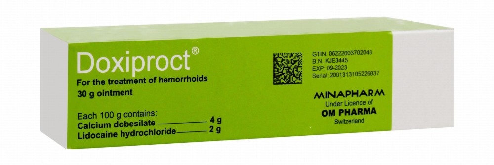 Doxiproct Hemorrhoids Ointment with Calcium Dobesilate & Lidocaine Hydrochloride