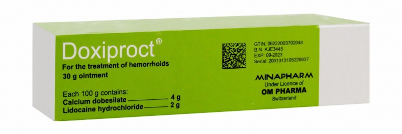 Doxiproct Hemorrhoids Ointment with Calcium Dobesilate & Lidocaine Hydrochloride