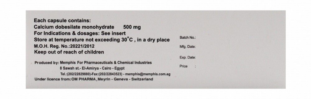 Doxium 500mg Calcium Dobesilate Monohydrate Capillary Function Medication