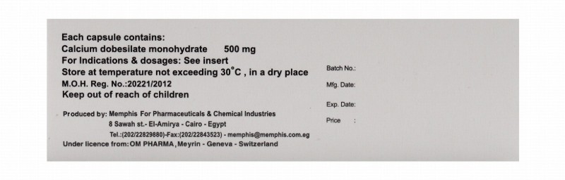 Doxium 500mg Calcium Dobesilate Monohydrate Capillary Function Medication