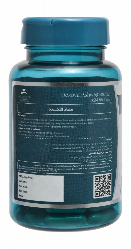 Dozova 300mg KSM-66 Ashwagandha Antioxidant Supplement