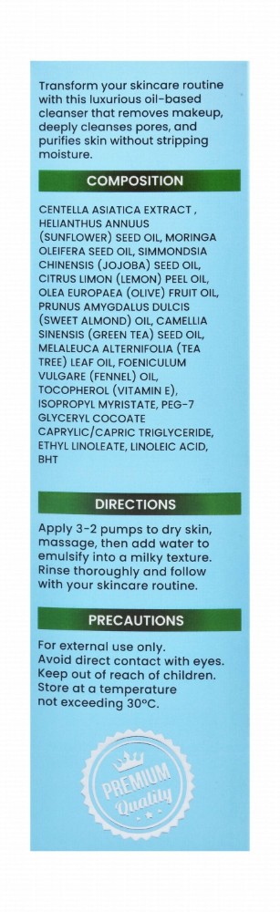 Dr Elvish Facial Cleansing Oil with Cica, Centella Extract & Olive Oil
