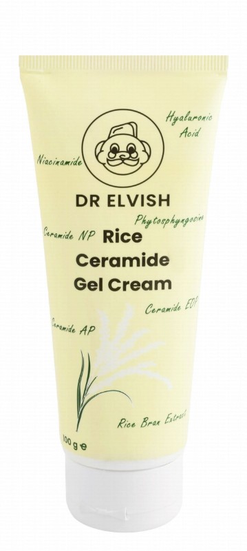 Dr Elvish Facial Gel Cream with Rice, Ceramide & Hyaluronic Acid - cruelty free