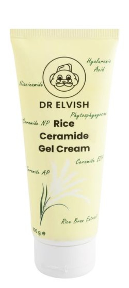 Dr Elvish Facial Gel Cream with Rice, Ceramide & Hyaluronic Acid - cruelty free