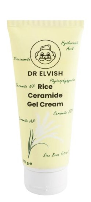 Dr Elvish Facial Gel Cream with Rice, Ceramide & Hyaluronic Acid - cruelty free