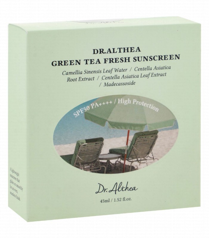 Dr. Althea Sunscreen with Green Tea, Centella Asiatica & Camellia Sinensis Leaf Water SPF50 Pa++++