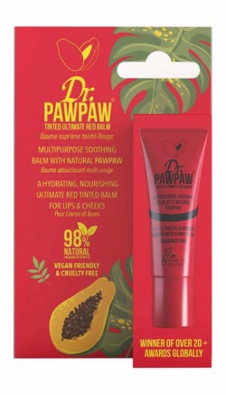 Dr. PawPaw Soothing, Hydrating & Nourishing Multipurpose Tinted Balm with Papaya Extract Red - vegan, cruelty free