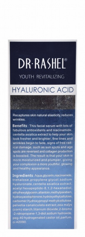 Dr. Rashel Youth Revitalizing, Hydrating & Moisturizing Water-Infused Face Serum with Hyaluronic Acid for Dry, Damaged & All Skin Types