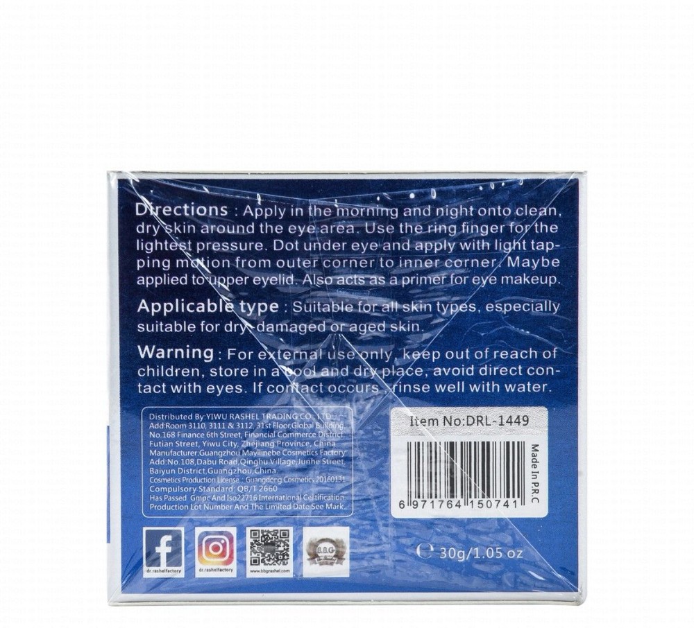 Dr. Rashel Youth Revitalizing, Lifting & Firming Eye Gel Cream with Hyaluronic Acid
