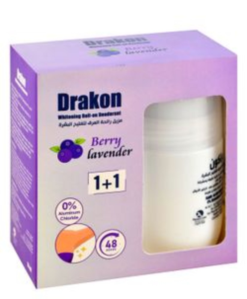 Drakon 48H Whitening Roll-On Deodorants Berry Lavender Scent (1+1 Free) - aluminum chloride free
