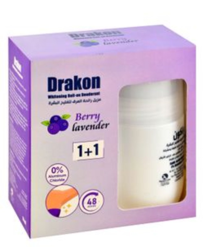 Drakon 48H Whitening Roll-On Deodorants Berry Lavender Scent (1+1 Free) - aluminum chloride free