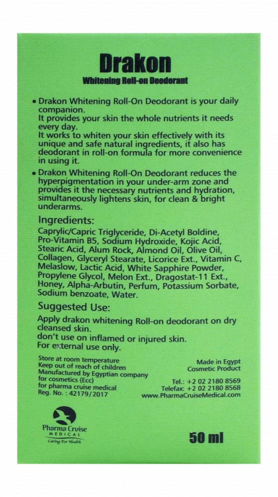 Drakon 48H Whitening Roll-On Deodorants Passion Peak Scent with White Sapphire, Arbutin & Alum Rock (1+1 Free) - aluminum chloride free