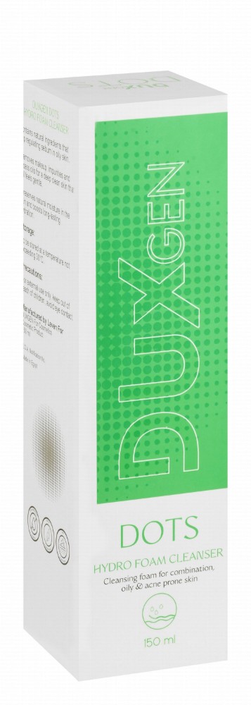 Duxgen Dots Hydro Foaming Facial Cleanser for Combination, Oily & Acne Prone Skin - non comedogenic