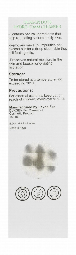 Duxgen Dots Hydro Foaming Facial Cleanser for Combination, Oily & Acne Prone Skin - non comedogenic