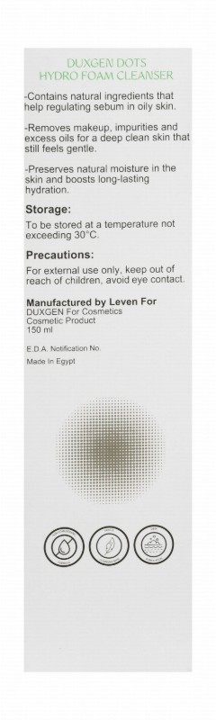 Duxgen Dots Hydro Foaming Facial Cleanser for Combination, Oily & Acne Prone Skin - non comedogenic