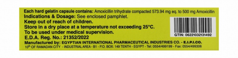 E-Mox 500mg Amoxicillin Broad Spectrum Antibiotic