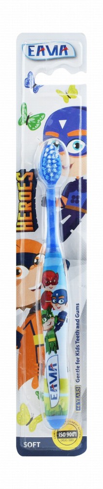 Eama Heroes Blue Soft Toothbrush for Kids