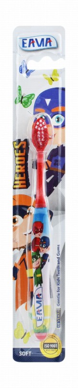 Eama Heroes Red Soft Toothbrush for Kids