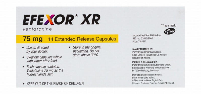Efexor XR 75mg Venlafaxine Antidepressant