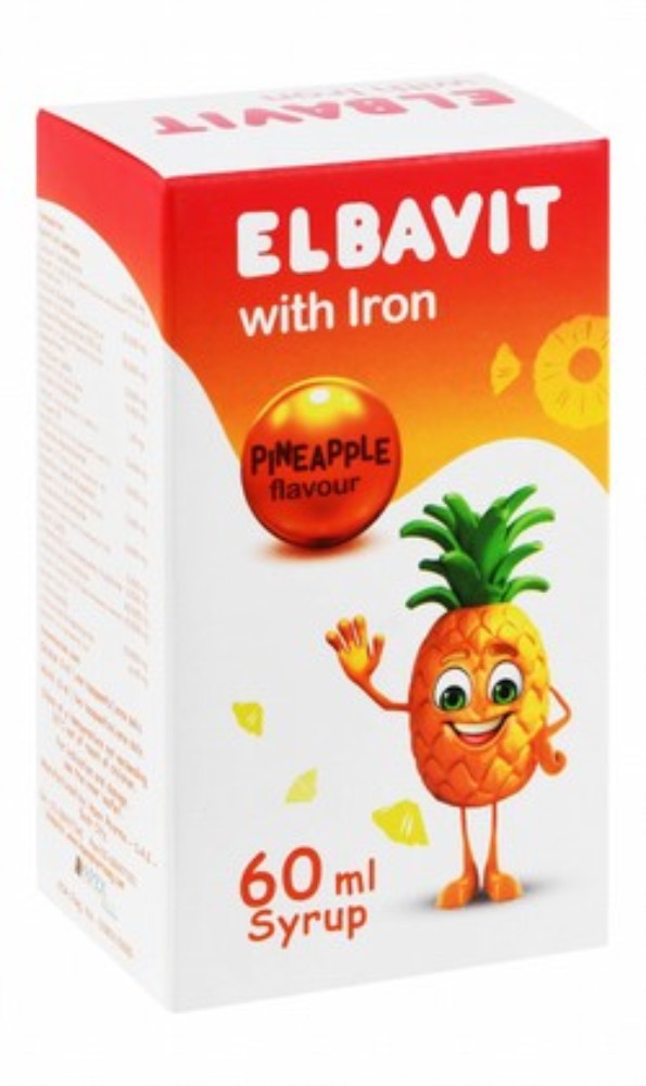 Elbavit Iron Supplement Pineapple Flavor for Anemia, Appetite & Intellectual Activity Improvement