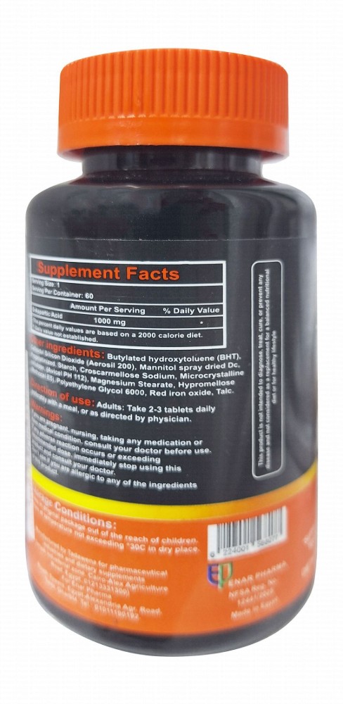 Enar Pharma 1000mg D-Aspartic Acid Testerone Health Support Supplement