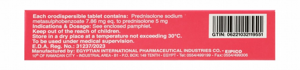 Epicopred 5mg Prednisolone Steroidal Anti-Inflammatory