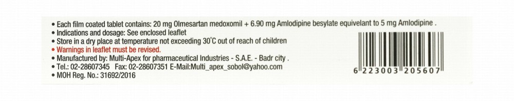 Erastapex Co 20mg Olmesartan Medoxomil & 5mg Amlodipine
